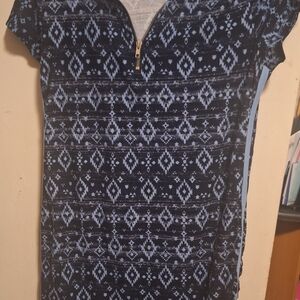 Tribal Print Zip-Front Dress